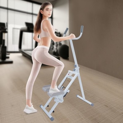 Klappbar Treppenstepper Vertikale Klettermaschine für Ganzkörpertraining Weiß