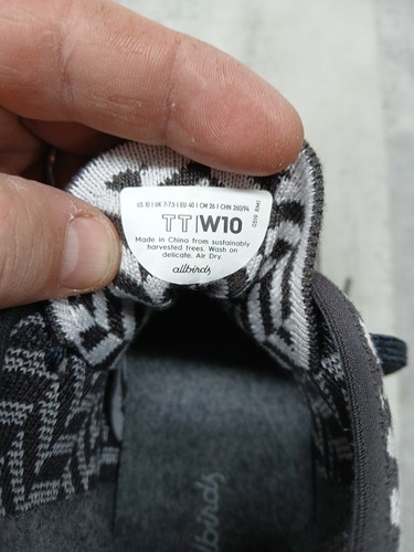 Allbirds Limited Edition High Top Wool Tree Toppers Shoe Gray Patterned Print 10 - Bild 10 von 10