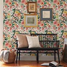 JiffDiff Floral Peel & Stick Wallpaper Multicolor Camellia Decor 17.7"x393.7"