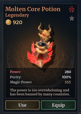 SSS MOLTEN CORE POTION 100% (PURITY) | Wizard Alchemy