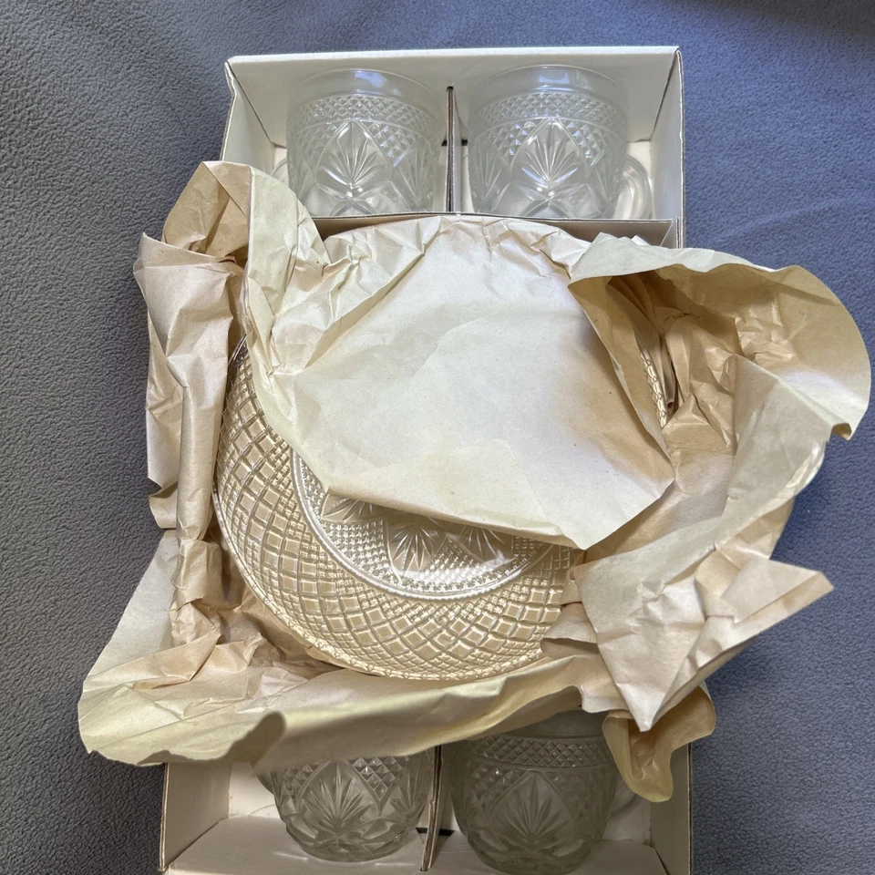 Antiguo Luminarc vintage J.G. Juego de bocadillos Durand de 12 piezas "en cualquier momento" con caja NOS Foto 4 de 4