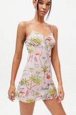 Urban Outfitters Small Elodie Printed Dress Mini Travel Mesh EUC