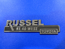RUSSEL Toyota RT. 40 WEST - METAL CAR DEALERSHIP EMBLEM - VINTAGE Maryland