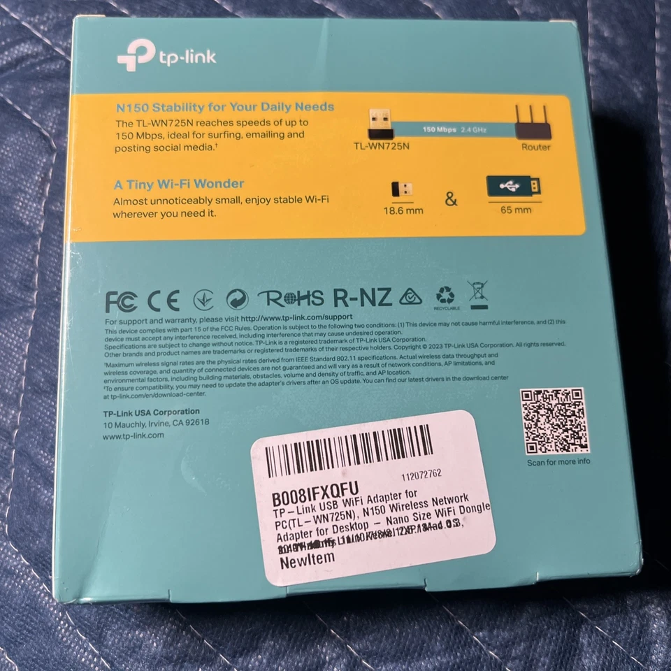 TP-Link TL-WN725N N150 150Mbps Wireless Nano USB 2.0 WiFi Network Adapter Dongle - Image 2 of 4