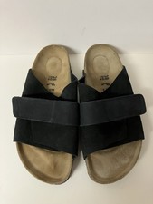 Birkenstock Kyoto Sandals Black Nubuck Suede Slip On Sandal Size 38 VERY GOOD