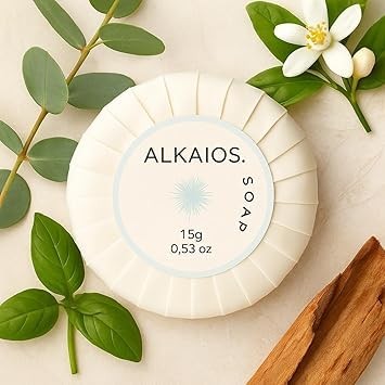 25 x Alkaios Tissue Pleated Soap 15g | Individually Wrapped Guest Hotel Soaps