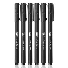 Mr. Pen- Black Felt Tip Pens, Fine Point, 6 Pack, Fast Pack of 6,