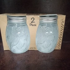 Circleware Tropical Breeze 2 Piece Embossed Mason Jar Sipper 21.5 Oz New