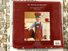 St. Nicholas Square*Child*apron & chef’s hat set*Adj. Neck Strap*Christmas*new
