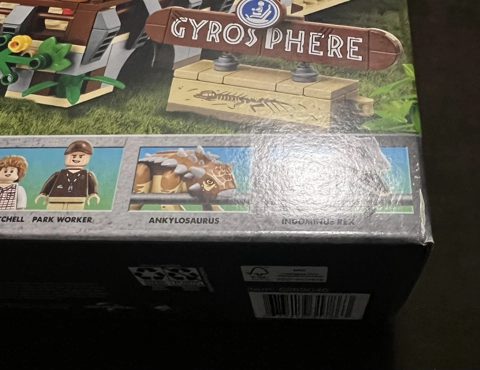 ПОВРЕЖДЕННАЯ КОРОБКА LEGO Jurassic World Indominus Rex vs Ankylosaurus 75941 парк снят с производства - Изображение 4 из 4