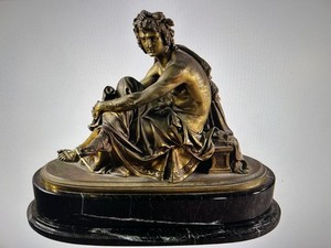 French Patinated Bronze , Virgil, Signed Albert Carrier Belluse, Circa 1880