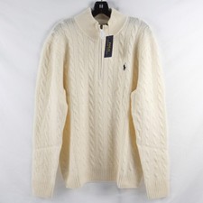 Polo Ralph Lauren 1/4 Zip Wool-Cashmere Blend Sweater In Cream Men's Size XXL
