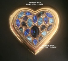 Yves Saint Laurent poudrier forme de coeur avec cristaux - boite + étui + notice