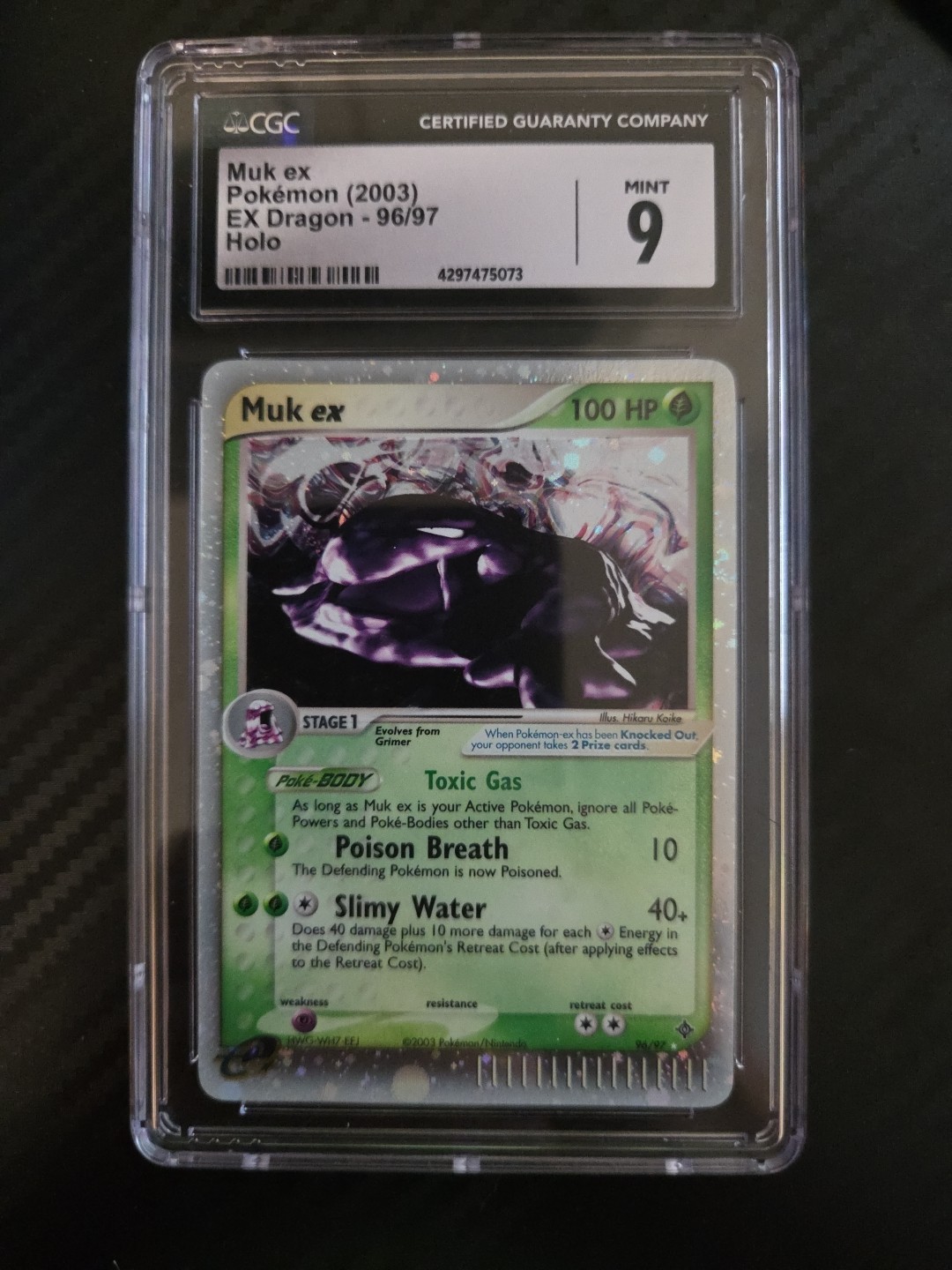 Pokémon TCG Muk EX Dragon Holo Card 96/97 CGC 9 MINT