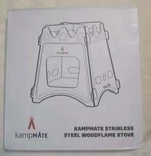 KampMate WoodFlame Stainless Steel Portable Wood Burning Camping Stove, Hiking..