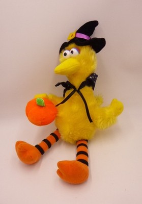 Nanco Sesame Street Big Bird Halloween Witch hat w/pumpkin cape Trick Or Treat P