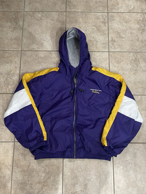 VTG 90s Washington Huskies Hooded Windbreaker Reversible Red Oak XL