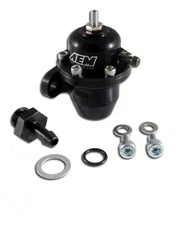 AEM 25-300BK Adjustable Fuel Pressure Regulator - Inline Flange with Straight
