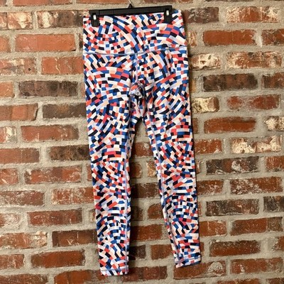 P81 - lululemon athletica Red Blue White Patterned Leggings