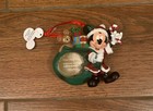 DISNEY SANTA MICKEY MOUSE Duffy Bear CHRISTMAS ORNAMENT Photo Frame HAND PAINTED — photo 1