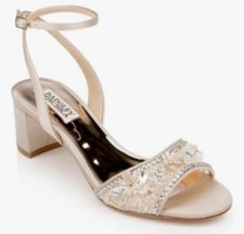 Badgley Mischka Women's Taylin Heeled Sandal in Soft Blush Pink Floral Size 9.5