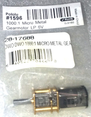 Pololu 1000:1 Micro Metal Gearmotor HP 6V (Item 1596)