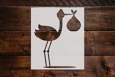 Stork Stencil for DIY Crafts & Painting - Reusable Animal Wall Decor