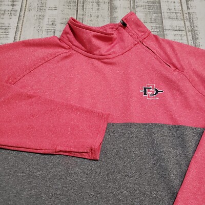 SDSU Aztecs Sweatshirt Womens Large 12/14 Colorblock Pullover Sweater Mock Neck 