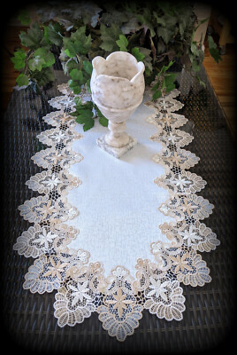 Dresser Scarf Lace Table Runner 27"x14" Doily Neutral Beige Tan Antique White | eBay Dresser Scarf Lace Table Runner 27"x14" Doily Neutral Beige Tan Antique White | eBay