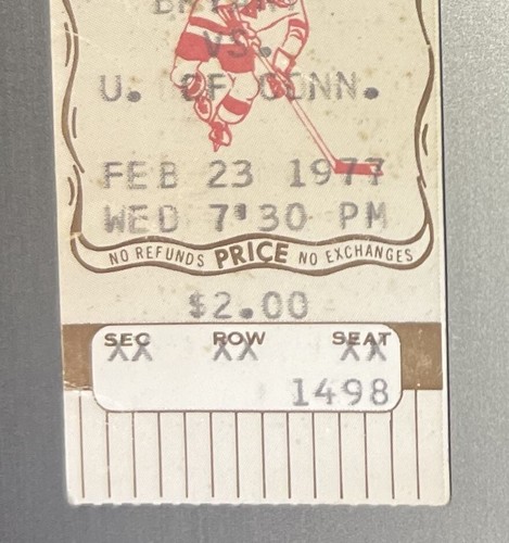 Bryant College Vs. U. of Conn. Hockey Ticket Stub (February 23, 1977) HTF - Picture 8 of 14