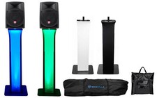  2 Rockville RPG12 12" Powered 800 Watt 2-Way DJ Speakers Totem Style Stands