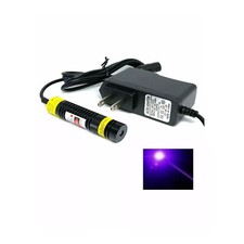 Focusable 200mW 405nm Violet/Blue Purple Dot Laser Module w 5V Adapter