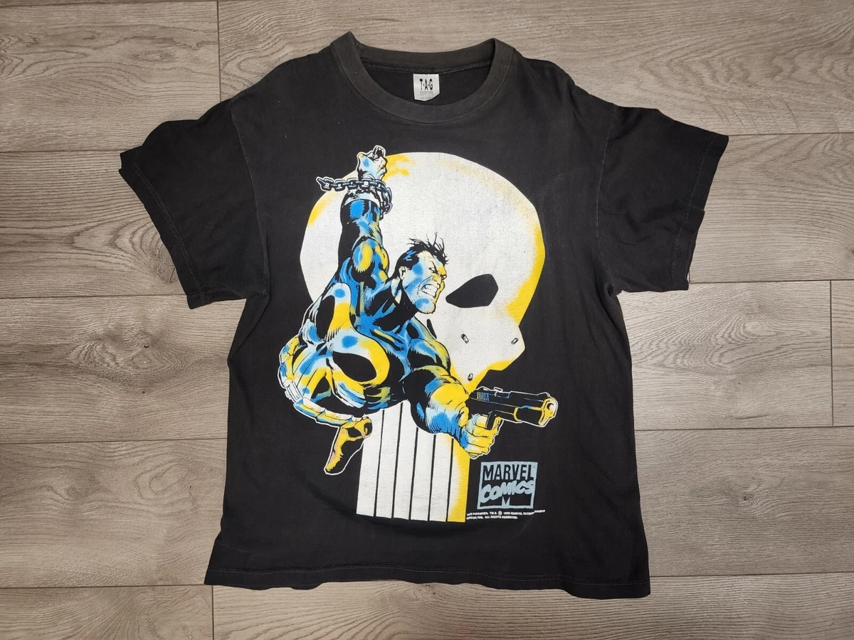 Vintage 1993 Marvel The Punisher Black T Shirt Tagged X Large