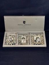 UNUSED Set of 3 Mini Photo Frames Royal Limited Silver - Round, Oval, Square