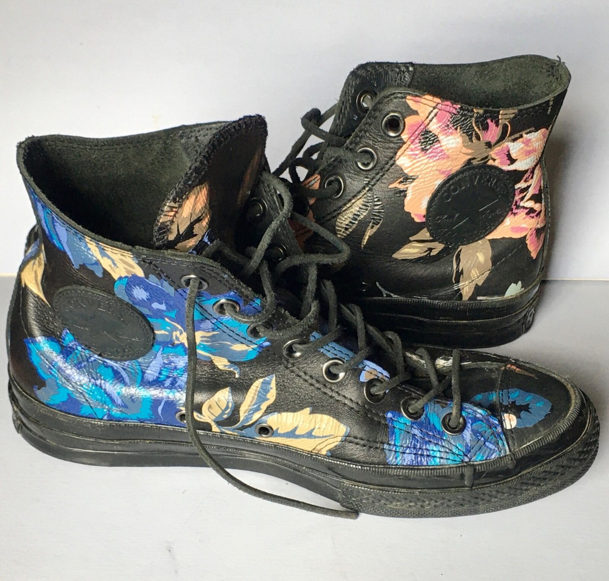 Converse Trainers All Star Chuck Taylor 1970s Black Leather Floral