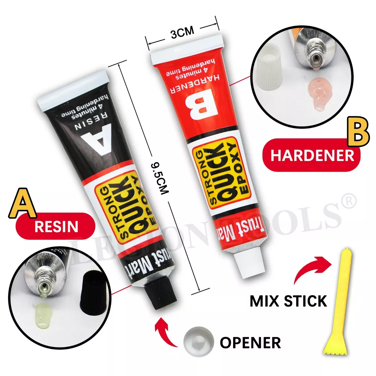 Epoxy glue for plastic outlet