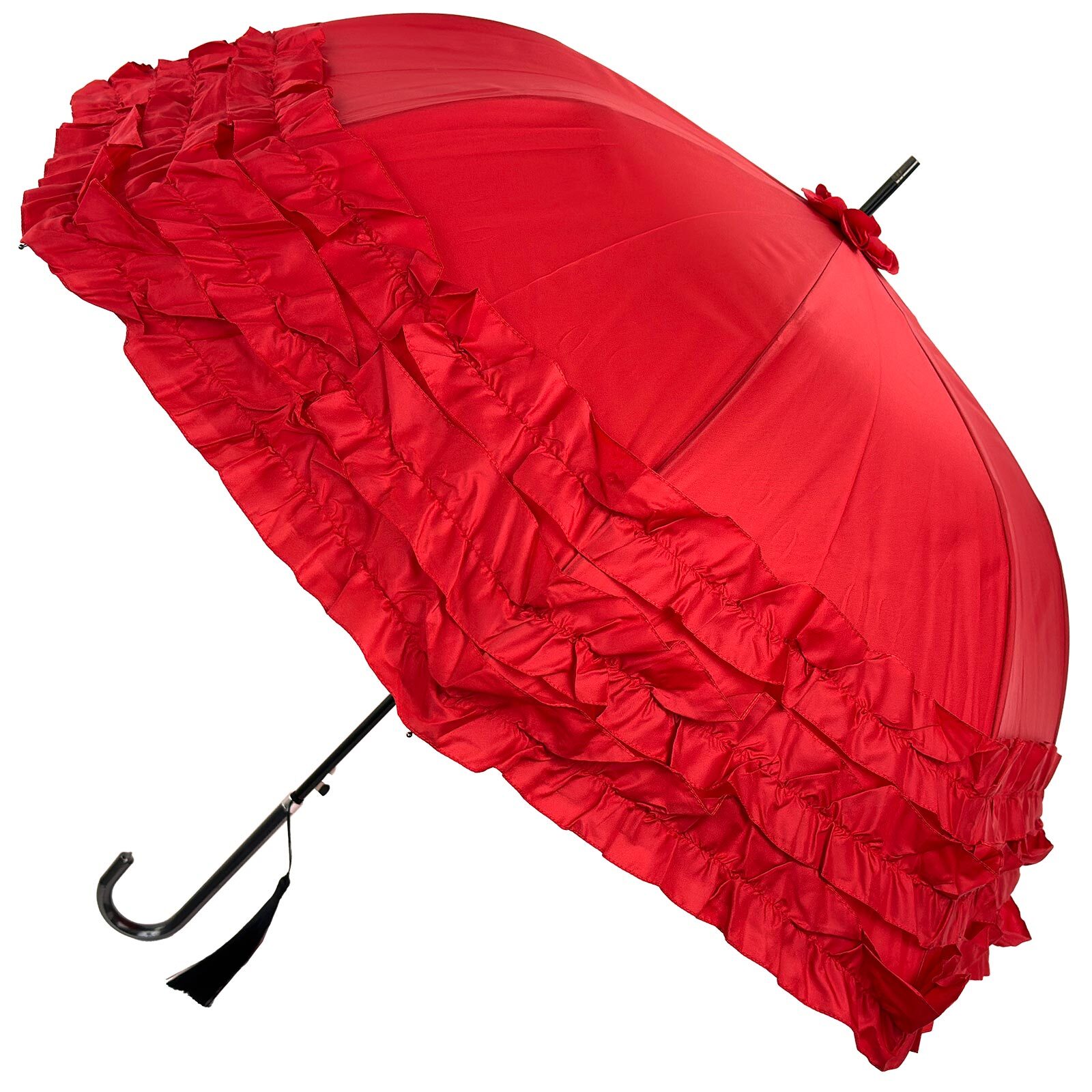 Boutique Triple Frill Umbrella by Soake - Red
