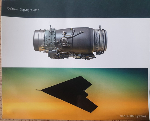 Rolls-Royce Adour Engine, Promotional A2 Poster, Red Arrows BAE Hawk, 2017 VGC - Picture 7 of 7