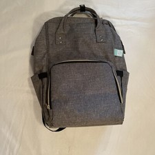 Breast Pump Cooler Diaper Bag Combo Backpack Style Gray-Black Color Multi Pocket
