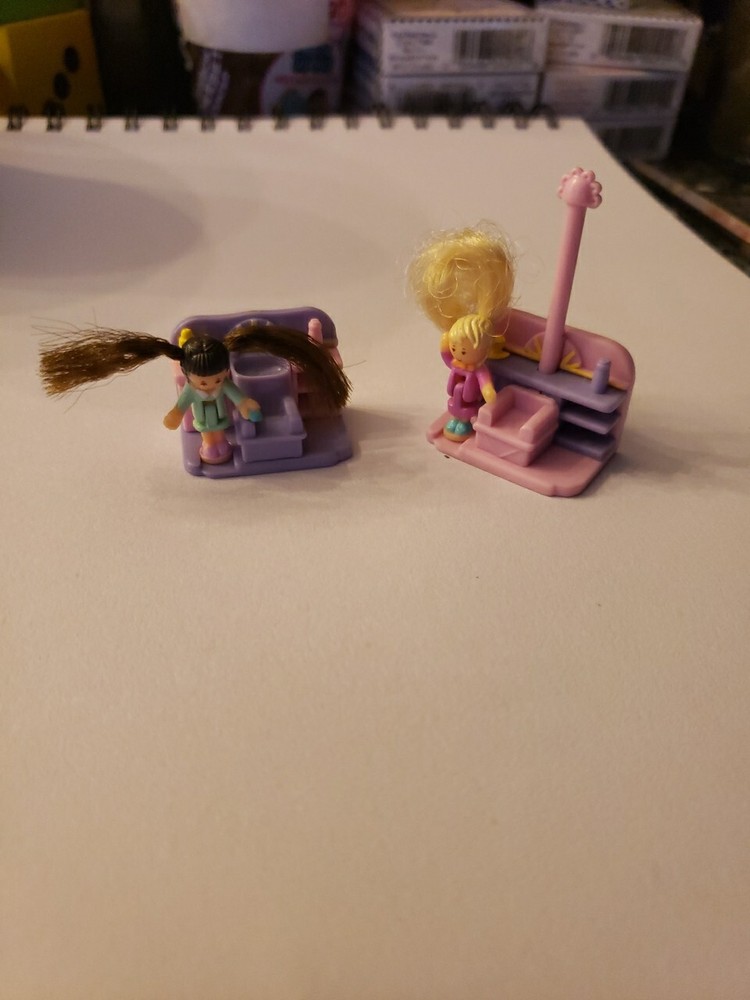 Polly Pocket Comb 'N Curl Salon, 1995, Incomplete Set, Vintage Bluebird Toys
