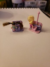Polly Pocket Comb 'N Curl Salon, 1995, Incomplete Set, Vintage Bluebird Toys