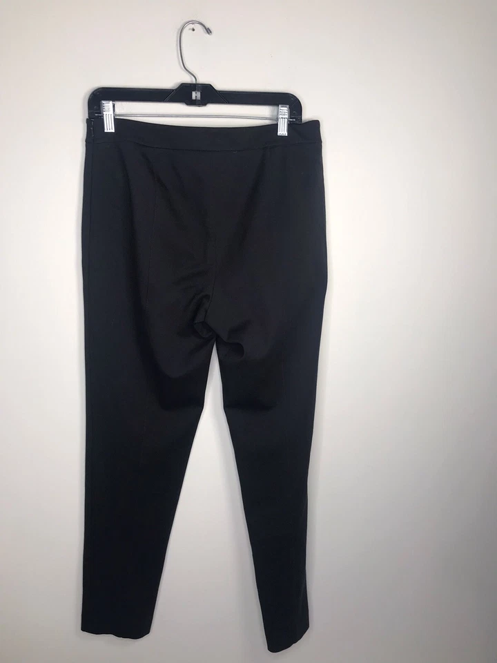 Pantalones Cónicos Magaschoni Negros Talla 6 Cremallera en Dobladillo Cuero Borde Bolsillo Foto 2 de 4