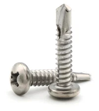 #12 Self Drilling Screws - Stainless Steel Phillips Pan Head TEK - Select Size