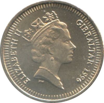 Gibraltar 5 Pence Coin | Barbary Macaque | Candytuft | 1990 - 1997