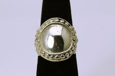 925 Sterling Silver Size 7 Round Beaded Trim Ring 11 Grams RIN8669 