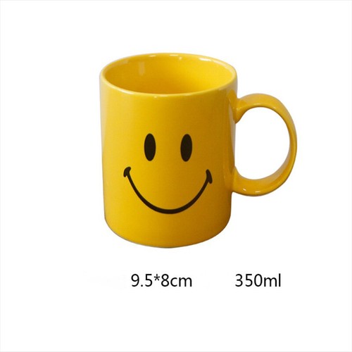 Yellow Cartoon Smile Print Dinnerware Set Home Tableware Ceramic Bowl Plate Mug - 第 16/18 張圖片