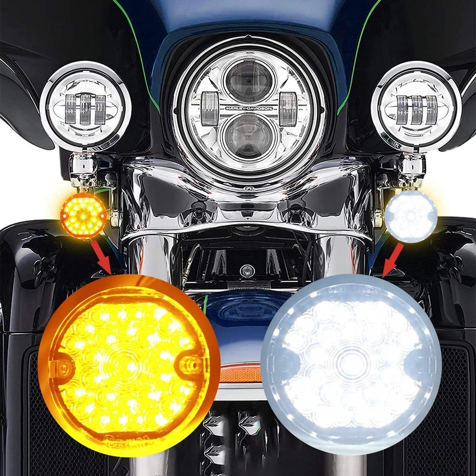 Sinal de seta LED dianteiro 3-1/4" 1157 para Harley Ultra Classic Limited Electra Glide - Imagem 4 de 4