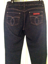 Women's Sz 4 Vintage SASSON USA dark blue denim Jeans skinny leg shuffle 80's
