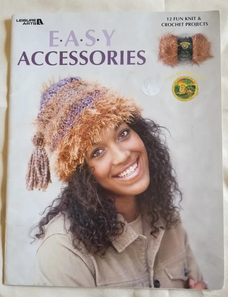 Easy Accessories Knit Crochet Pattern Booklet and HATS HATS HATS by Bernat 2 pc - Image 2 of 4