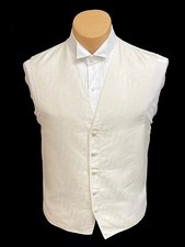 Men's Claiborne Ivory Off-White Tuxedo Vest Fullback Formal Wedding Cruise Prom